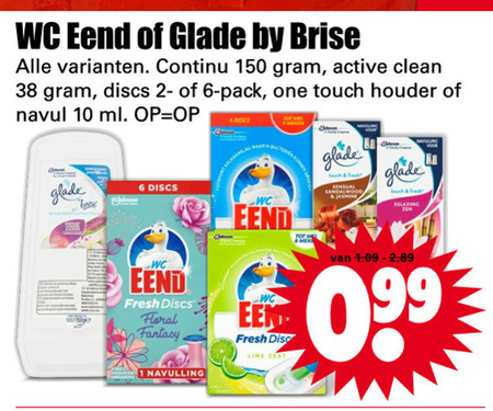 Glade   toiletblok, luchtverfrisser folder aanbieding bij  Dirk - details