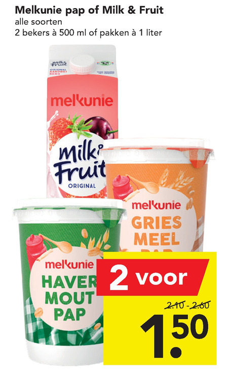 Melkunie   pap, melkdrank folder aanbieding bij  Deen - details