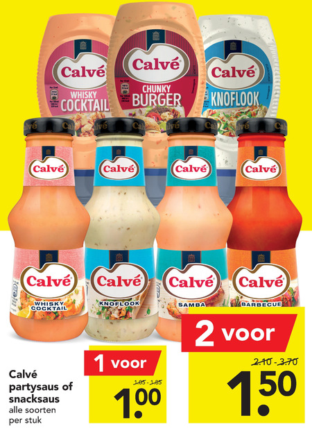 Calve   snacksaus folder aanbieding bij  Deen - details