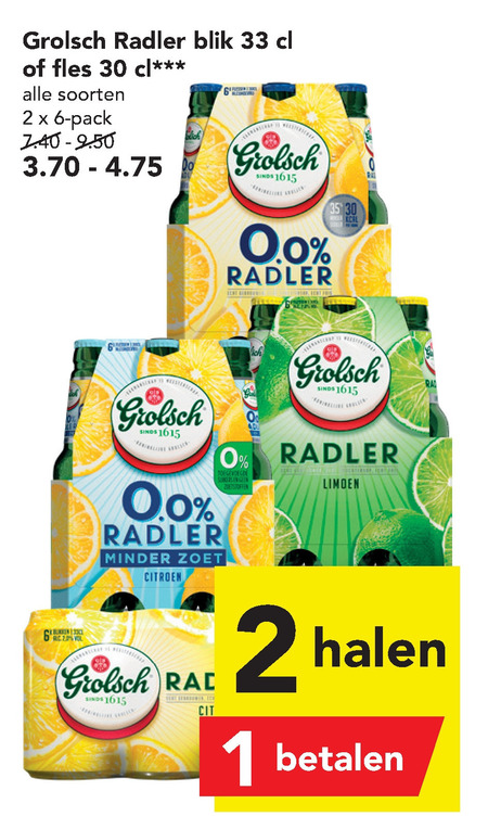 Grolsch   radler bier folder aanbieding bij  Deen - details