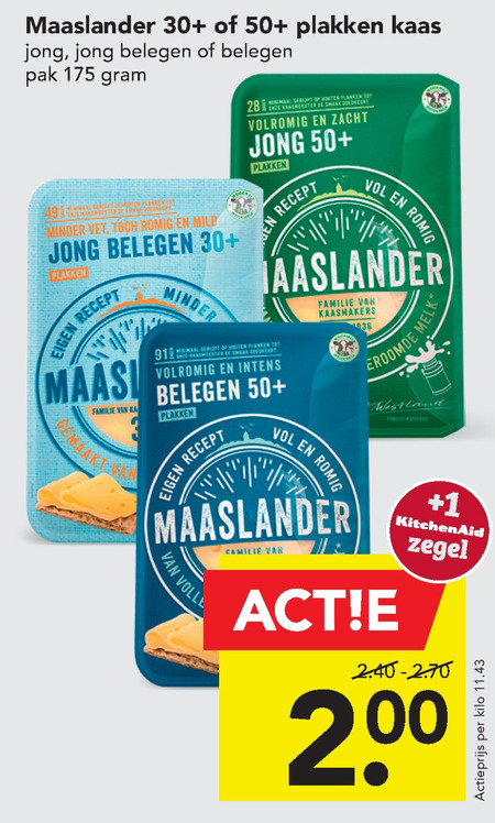 Maaslander   kaasplakken folder aanbieding bij  Deen - details