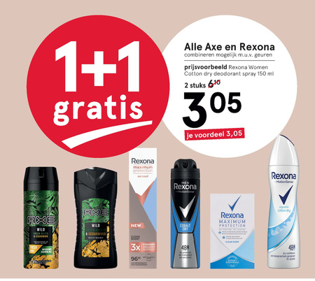 Rexona   douchegel, deodorant folder aanbieding bij  Etos - details