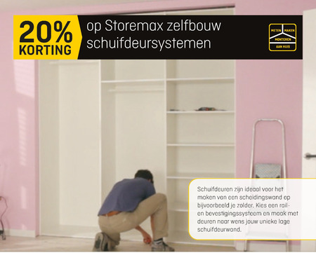 StoreMax   schuifdeurrailsysteem folder aanbieding bij  Multimate - details