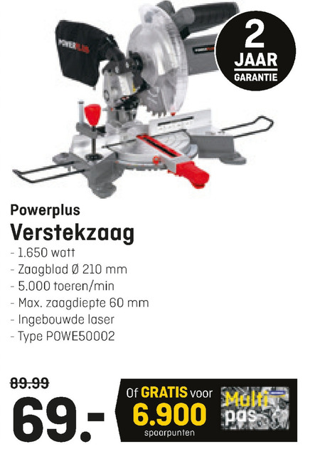 powerplus   verstekzaag folder aanbieding bij  Multimate - details