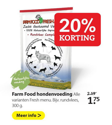 Farm Food   hondenvoer folder aanbieding bij  Pets Place - details