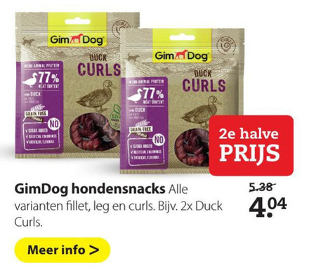 Gimdog   hondensnacks folder aanbieding bij  Pets Place - details