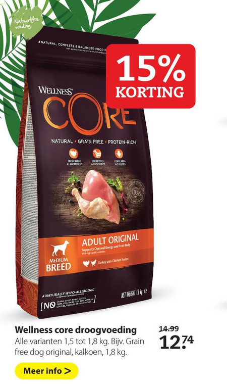 Wellness Core   hondenvoer folder aanbieding bij  Pets Place - details