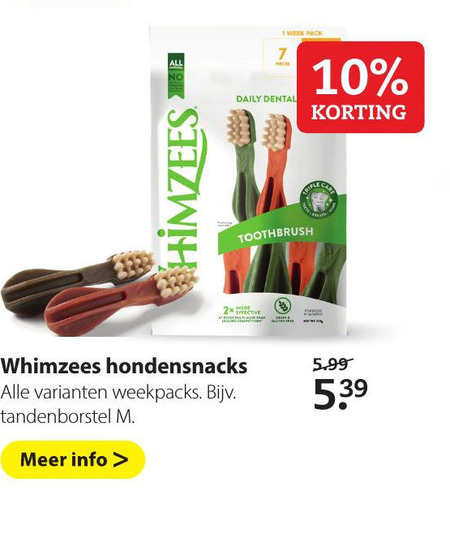 Whimzees   hondensnacks folder aanbieding bij  Pets Place - details