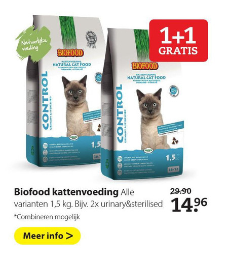 Biofood   kattenvoer folder aanbieding bij  Pets Place - details