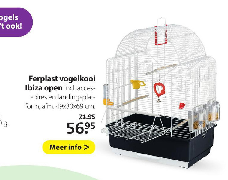 Verwaarlozing Lunch Conserveermiddel Ferplast vogelkooi folder aanbieding bij Pets Place - details