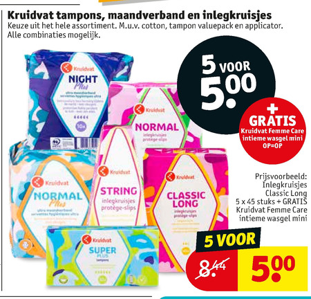 Kruidvat Huismerk   maandverband, tampons folder aanbieding bij  Kruidvat - details