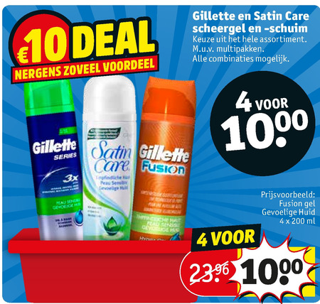 Gillette   scheergel, scheerschuim folder aanbieding bij  Kruidvat - details