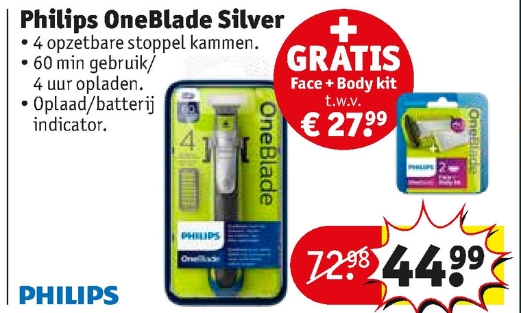 Philips   elektrisch scheerapparaat folder aanbieding bij  Kruidvat - details