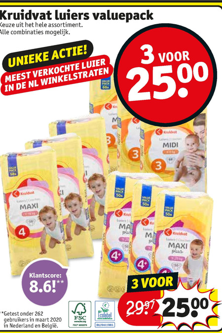 Kruidvat Huismerk   luiers folder aanbieding bij  Kruidvat - details