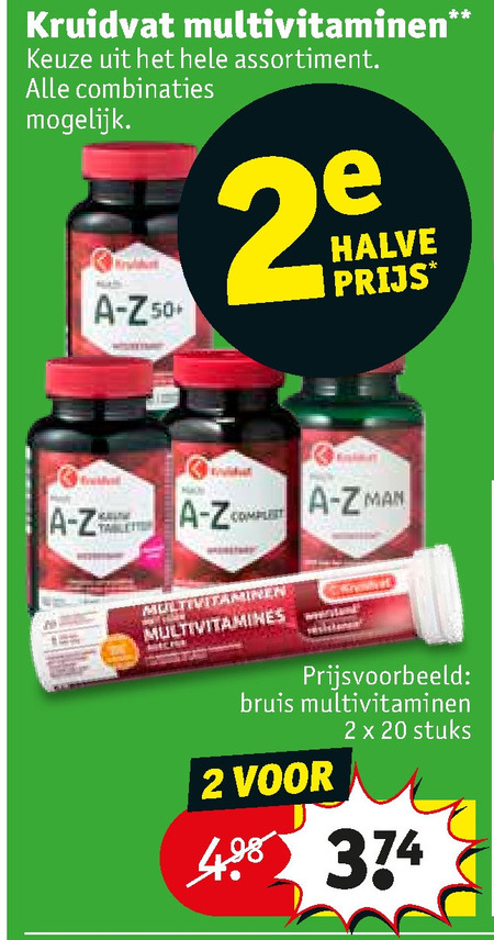 Kruidvat Huismerk   multivitaminen folder aanbieding bij  Kruidvat - details