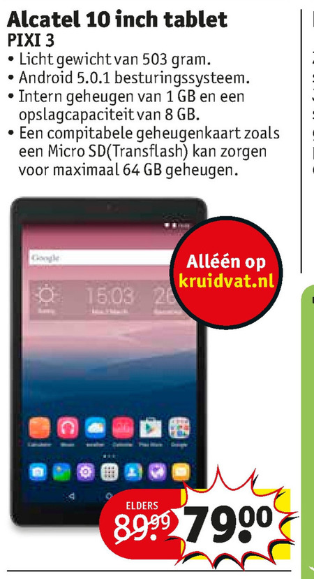 Alcatel   tablet folder aanbieding bij  Kruidvat - details