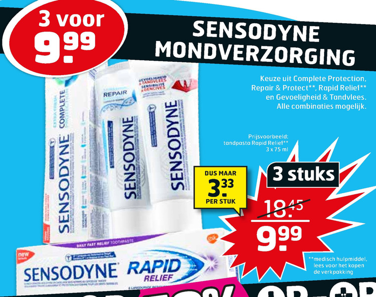 Sensodyne   tandpasta folder aanbieding bij  Trekpleister - details