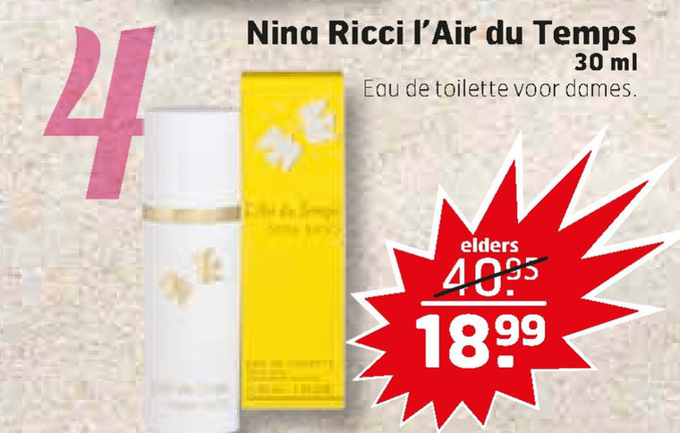 Nina Ricci   eau de toilette folder aanbieding bij  Trekpleister - details