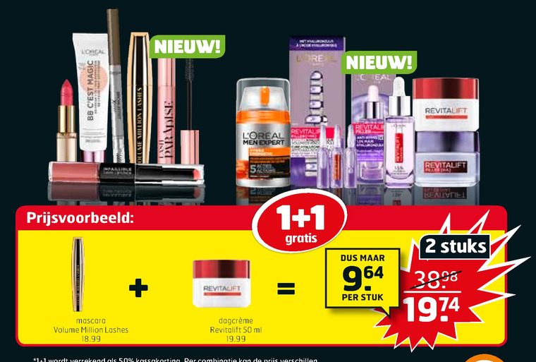 L Oreal   mascara folder aanbieding bij  Trekpleister - details