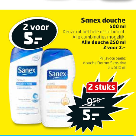 Sanex   douchegel folder aanbieding bij  Trekpleister - details