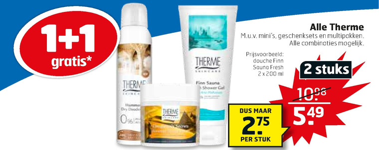 Therme   deodorant, bodylotion folder aanbieding bij  Trekpleister - details