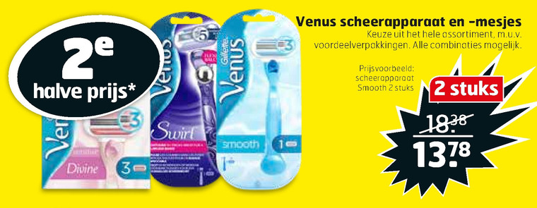 Gillette Venus   dames handscheerapparaat, dames scheermesje folder aanbieding bij  Trekpleister - details