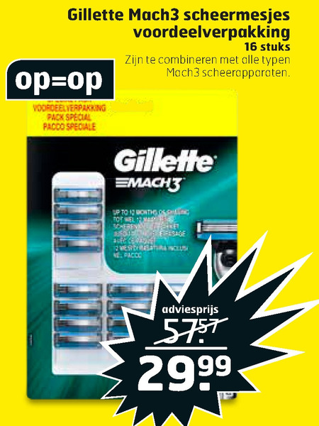 Gillette   scheermesjes folder aanbieding bij  Trekpleister - details