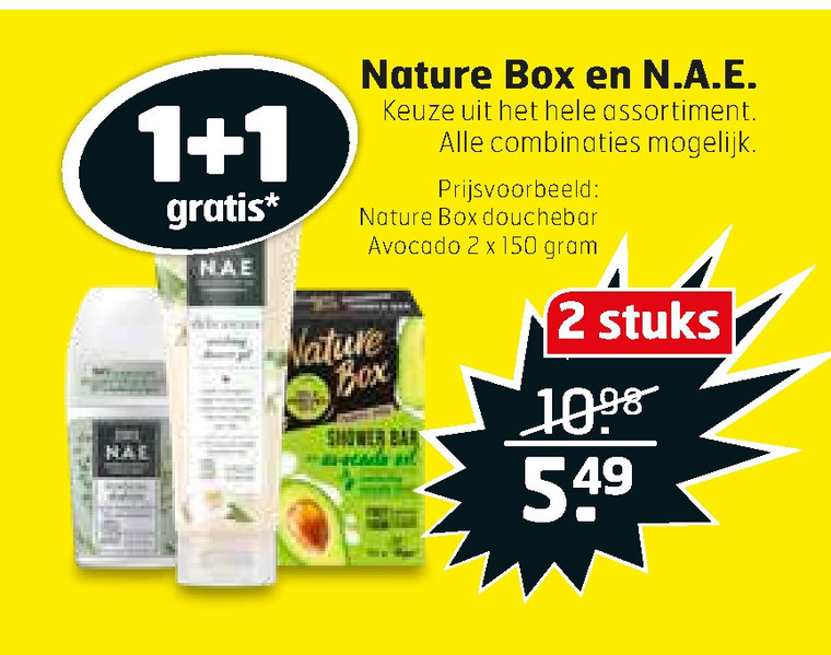 Nature Box   douchegel, shampoo folder aanbieding bij  Trekpleister - details