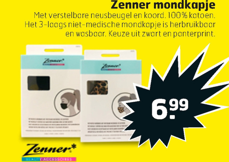 Zenner   mondkapjes folder aanbieding bij  Trekpleister - details