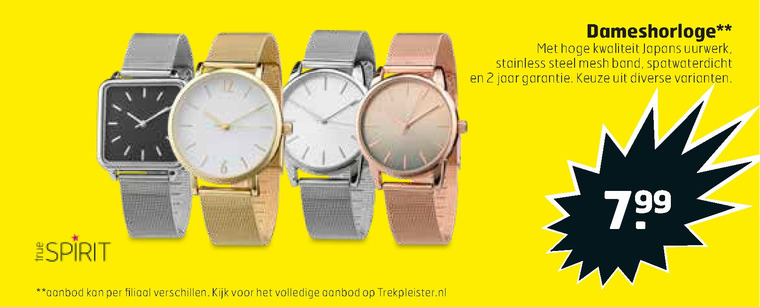 TrueSpirit   dameshorloge folder aanbieding bij  Trekpleister - details