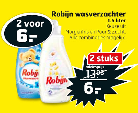 Robijn   wasverzachter folder aanbieding bij  Trekpleister - details