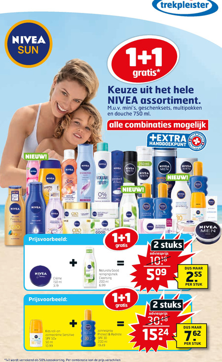 Nivea   douchegel, bodylotion folder aanbieding bij  Trekpleister - details