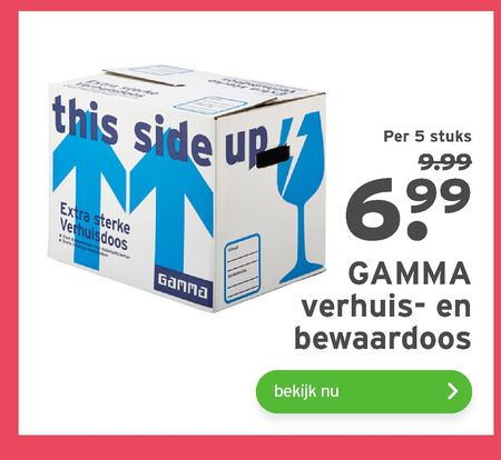 Gamma Huismerk   verhuisdoos folder aanbieding bij  Gamma - details