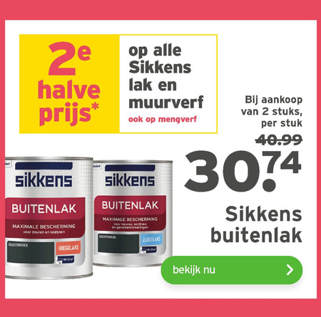 Sikkens   lak, mengverf folder aanbieding bij  Gamma - details