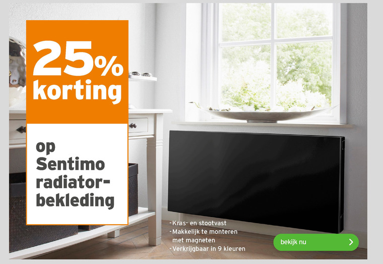 Sentimo   radiatorbekleding folder aanbieding bij  Gamma - details