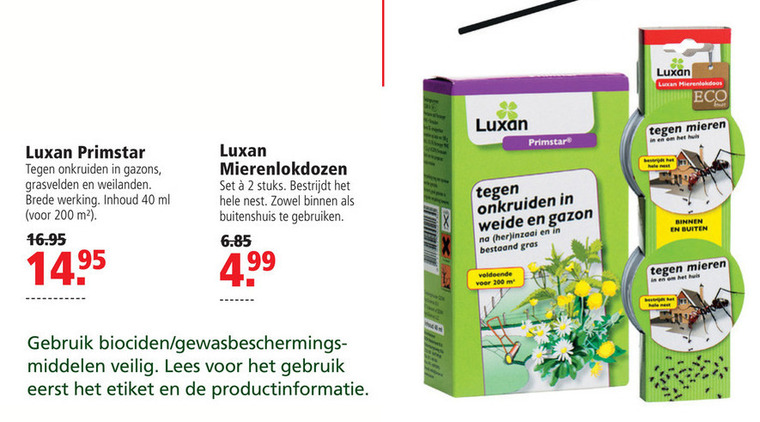 Luxan   mierenlokdoos, onkruidverdelger folder aanbieding bij  Welkoop - details