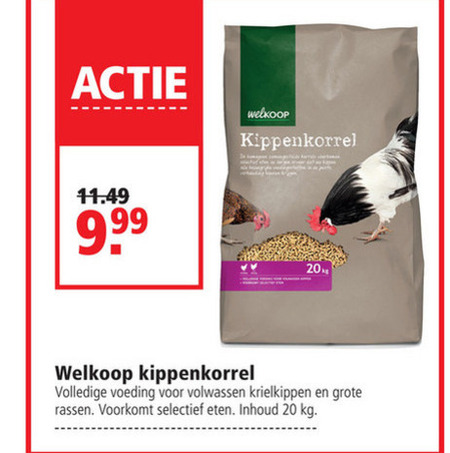 Welkoop Huismerk   kippenvoer folder aanbieding bij  Welkoop - details