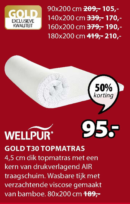 Wellpur   matrastopper folder aanbieding bij  Jysk - details