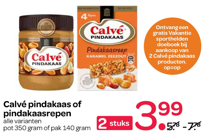 Calve   pindakaas, mueslireep folder aanbieding bij  Spar - details