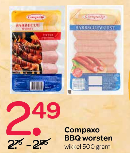 Compaxo   barbecueworstjes folder aanbieding bij  Spar - details