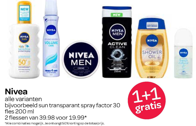 Nivea   deodorant, douchegel folder aanbieding bij  Spar - details