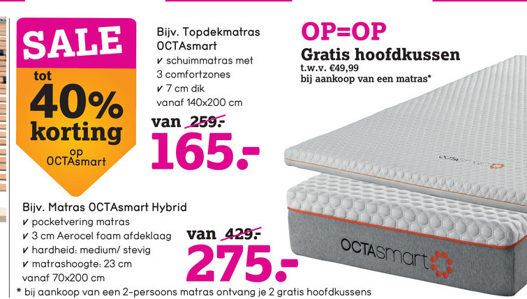 Octasmart   matras folder aanbieding bij  Leenbakker - details