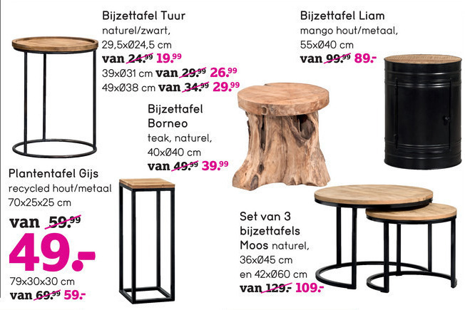 Madeliefje Begraafplaats Gedeeltelijk plantentafel, bijzettafel folder aanbieding bij Leenbakker - details