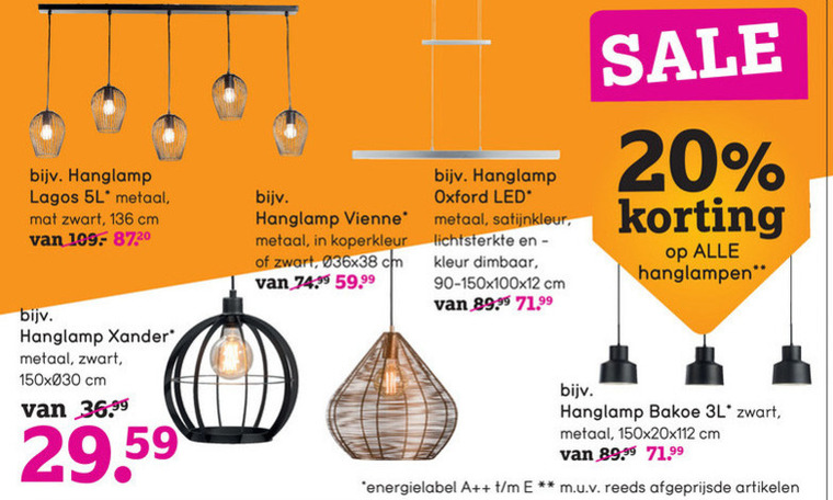 dennenboom Bloesem Aas hanglamp folder aanbieding bij Leenbakker - details