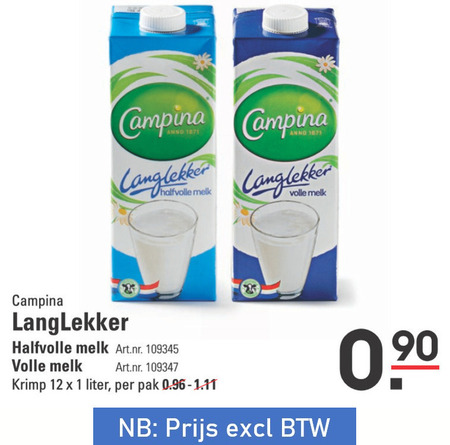 Campina   melk folder aanbieding bij  Sligro - details