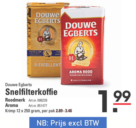 Douwe Egberts   koffie folder aanbieding bij  Sligro - details