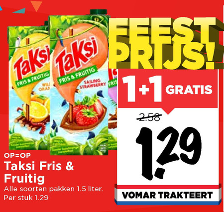 Taksi   fruitdrank folder aanbieding bij  Vomar - details