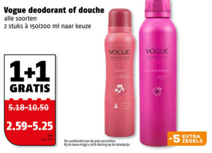 Vogue   deodorant, douchegel folder aanbieding bij  Poiesz - details