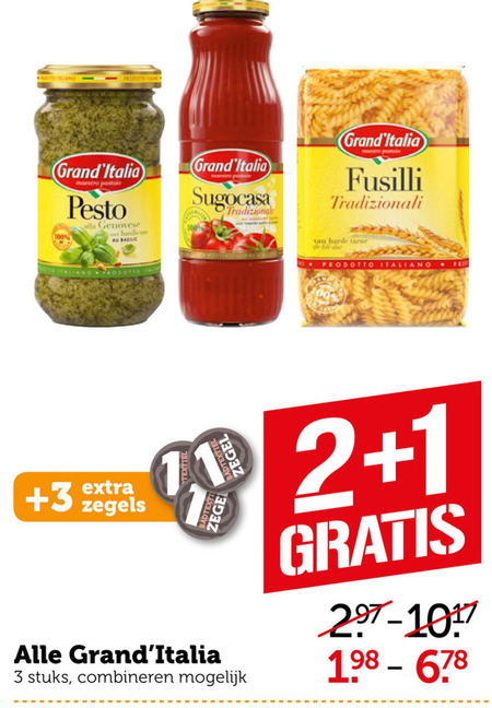 Grand Italia   spaghetti, fusilli folder aanbieding bij  Coop - details