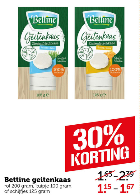 Bettine   geitenkaas folder aanbieding bij  Coop - details